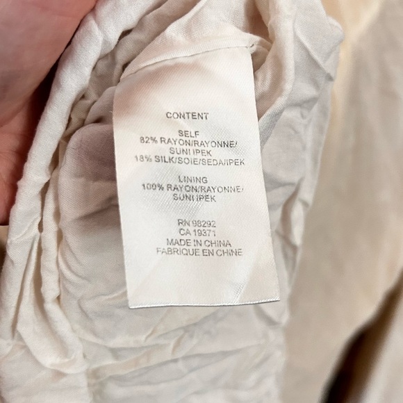 Tibi Crushed Velvet Cream Long Sleeve Turtleneck Top Size Medium - Picture 2 of 8